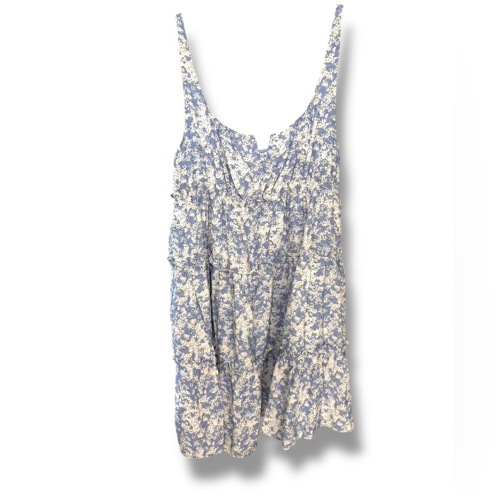 Storia Blue and White Floral Mini Dress Sz XL EUC